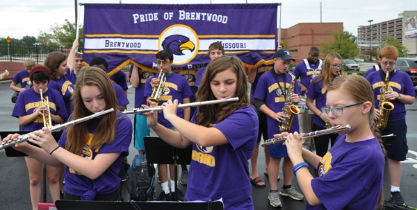 The Brentwood High School band plays for the crowd at the ribbon cutting. (Photo by Steve Bowman)